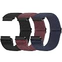 Compatible with 16mm 18mm 19mm 20mm 22mm 24mm Watch Bands Quick Release Replacement Wristband,Adjustable Stretchy Nylon Solo Loop Straps Fabric Braided Sport Elastic Bands for Men Women