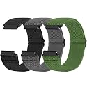 Compatible with 16mm 18mm 19mm 20mm 22mm 24mm Watch Bands Quick Release Replacement Wristband,Adjustable Stretchy Nylon Solo Loop Straps Fabric Braided Sport Elastic Bands for Men Women