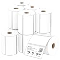 Compatible 4" x 2" Direct Thermal Labels Replacement for Barcodes Postage Address Shipping Compatible with Rollo &amp; Zebra Desktop Printers Adhesive &amp; Perforated (12 Rolls, 750 Labels/Roll)