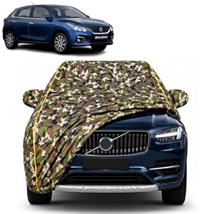 compatible for baleno 100 waterproof car cover  dustproof sun protection cover  soft cotton lining  triple stitched  mirror pocket  antenna pocket  all weather body cover army