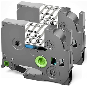 compatible with brother label maker tape clear tz 12mm 047 inch ptouch