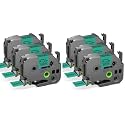 Compatible with Brother P-Touch 24mm 1 in Label Tape TZe-751 Black on Green (Pack of 2)