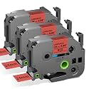 Compatible with Brother P-Touch 24mm 1 in Black on Red Label Tape TZe-451
