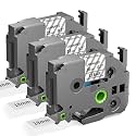 Compatible with Brother P Touch Label Tape TZe-141 18mm 0.7" Black on Clear