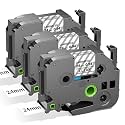 Compatible with Brother Ptouch 24mm 0.94" Label Tape TZe-151 Black on Clear