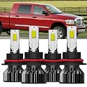 Compatible with DODGE RAM 1500 2500 3500 2003 2004 2005 Lights Bulb 9007/hb5 high beam Low Beam, Pack of 4