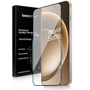 lensarmor compatible with oneplus 15 screen protector 1 pack  premium 9h tempered glass with military-grade protection anti-fingerprint ultra-clear amp case-friendly design