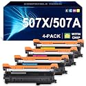 507X Toner Replacement for HP 507A 507X Toner Cartridge 4-Pack Color Set