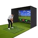 Complete 10x8ft Golf Simulator Enclosure Kit with HD Impact Screen, Durable Aluminum Frame & Side Nets - 30-Min Quick Setup for Home, Garage, Backyard