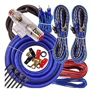 complete 4 channels 2000w gravity 4 gauge amplifier installation wiring kit amp pk3 4 ga blue - for installer and diy hobbyist - perfect for cartruckmotorcyclervatv