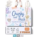 Complete Knitting Kit for Beginners - Learn to Knit Kit with Knitting Accessories Like Thick Beginner Ivory Yarn, Bamboo Needles for Beginners & More - Includes Video Tutorials & Written Guide