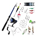 Complete Telescopic Fishing Rod Kit with Spinning Reel, Line, Hooks, Lures & Tackle – Portable Collapsible Pole Set for Freshwater Fishing Gear for Beginners & Pros