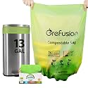 Compostable Bags,Trash bags 13+ gallon tall kitchen, Compostable Trash Lawn &amp; Leaf Yard Waste Bags,Kitchen Compost Trash Bin Compatible,Extra Thick1.01 Mills,Certified by BPI and OK Compost(50count)