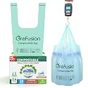 Compostable Trash Bags with handle-tie,Garbage Bags, 2.6 Gallon,Food Waste Bags,Small trash bags for compost bin kitchen,Certified by BPI and OK Compost (2.6G-50count)