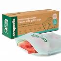 Compostic Compostable Gallon Freezer Bags, 100 Ct, Heavy Duty Zip Seal