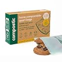 Compostic Compostable Quart Bags, 100 Ct, Resealable Zip Food Storage Bags