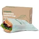 Compostic Compostable Sandwich Bags XL, 100 Ct, Resealable Zip Food Storage