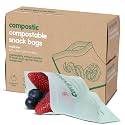 Compostic Compostable Snack Bags, 100 Ct Essential, Zip-Seal