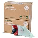 Compostic Compostable Snack Bags, 200 Ct, Resealable Zip Snack Baggies