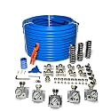Compressed Air Piping System with 3/4 Inch ID x 200 feet 5-Way Multi-Outlet Aluminum Manifolds with individual Pressure Gauge HDPE Tubing Shop Air Line Kit, Air Compressor Line Kit | 200 PSI | 9120G