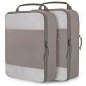 Compression Packing Cubes for Travel Packing Organizers, Mesh Khaki, XL