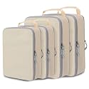 Compression Packing Cubes for Travel Packing Organizers, Beige, 2L+2XL
