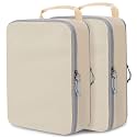 Compression Packing Cubes for Travel Suitcase Organizer Bags, Beige, XL