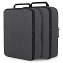 Compression Packing Cubes for Travel Suitcase Organizer Bags, Black, L