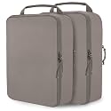 Compression Packing Cubes for Travel Suitcase Organizer Bags, Khaki, L