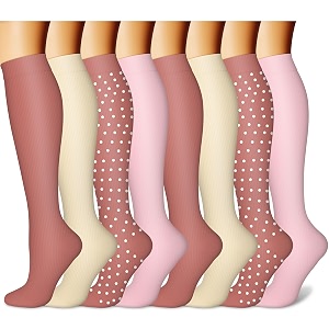 compression socks 7 pairs 15-20 mmhg is best graduated athletic amp medical for men amp women running flight travel nurses pregnant - boost performance blood circulation