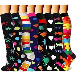 compression socks 7 pairs 15-20 mmhg is best graduated athletic amp medical for men amp women running flight travel nurses pregnant - boost performance blood circulation