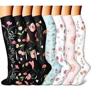 compression socks 7 pairs 15-20 mmhg is best graduated athletic amp medical for men amp women running flight travel nurses pregnant - boost performance blood circulation