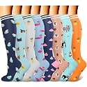Compression Socks (7 Pairs), 15-20 mmhg is BEST Graduated Athletic &amp; Medical for Men &amp; Women, Running, Flight, Travel, Nurses, Pregnant - Boost Performance, Blood Circulation
