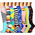 Compression Socks (7 Pairs), 15-20 mmhg is BEST Graduated Athletic &amp; Medical for Men &amp; Women, Running, Flight, Travel, Nurses, Pregnant - Boost Performance, Blood Circulation