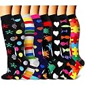 Compression Socks (7 Pairs), 15-20 mmhg is BEST Graduated Athletic &amp; Medical for Men &amp; Women, Running, Flight, Travel, Nurses, Pregnant - Boost Performance, Blood Circulation