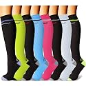 Compression Socks (7 Pairs), 15-20 mmhg is BEST Graduated Athletic &amp; Medical for Men &amp; Women, Running, Flight, Travel, Nurses, Pregnant - Boost Performance, Blood Circulation