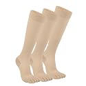 Compression Toe Socks for Men Women 15-20 mmHg for Long Hours Standing,Knee High Circulation Support Socks