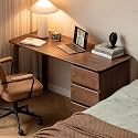 Computer Desk, Home Office Desk, Mid Century Modern Writing Desk with File Drawer for Study PC Desks 63" W
