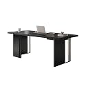 Computer Desk, Modern PC Desk Workstation with Drawer, Black Oak-Grain Finish Writing Table with Charging Station for Home Office