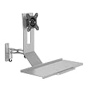 Computer Display Stand, Height Adjustable Aluminum Alloy Monitor Mount with Keyboard Tray and Wrist Rest, for 17.72in Keyboards and 40 Profile Installation Rails