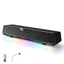 Computer Speakers with Microphone, 7.1 Surround Sound Bar for PC Gaming, RGB Lighting USB Powered Desktop Speakers, Bluetooth 5.4 Soundbar for Laptop, Tablet, TV