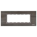 CONA Glassic 10506 Polycarbonate Status 6 Modular Plate Oak Wood Switch Plates Frame, 6 module (single pack)