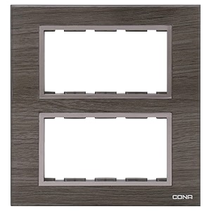 cona polycarbonate status glassic 10509 square 8 modular single cover plate frame oak wood