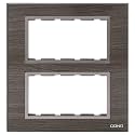 CONA Polycarbonate Status Glassic 10509 Square 8 Modular Single Cover Plate Frame (Oak Wood)