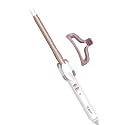 Conair Ceramic Double Curling Iron 1/2" with Extra Claw Clip, 1/2 cm Barrel Creates Spiral Curls, Hair Curler for Short to Medium Hair, White/Rose Gold