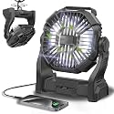CONBOLA Portable Fan Rechargeable, 25400mAh Cordless Battery Powered Fan with LED Lantern, USB C Battery Operated for Travel Bedroom Home Camping Tent Office Beach Desk Fishing Table
