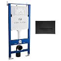 Concealed In-Wall Toilet Tank Carrier for Wall Hung Toilets, 0.8/1.6 GPF Dual Flush, Adjustable Height Tank Carrier, Includes Flush Actuator Plate for Wall Mount Toilet Setup