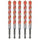 Concrete Carbide Drill Bits Hex Shank Masonry Cement Tile Drill Bit Set for Glass/Brick/Plastic/Cement/Tile 1/2" (5PCS)