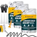 Concrete Crack Filler, Exterior Cement Crack Filler, Self-Leveling Cement Crack Repair Sealant, Fast Drying, Effectively Repairs Cracks in Driveways, Patios, Sidewalks, and Asphalt Pavements - 3 pcs