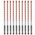 Concrete Drill Bits, 1/4" Hex Shank Masonry Bits, 10PCS
